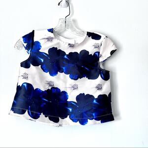 Ted Baker girls satin floral dressy cropped top size 10
